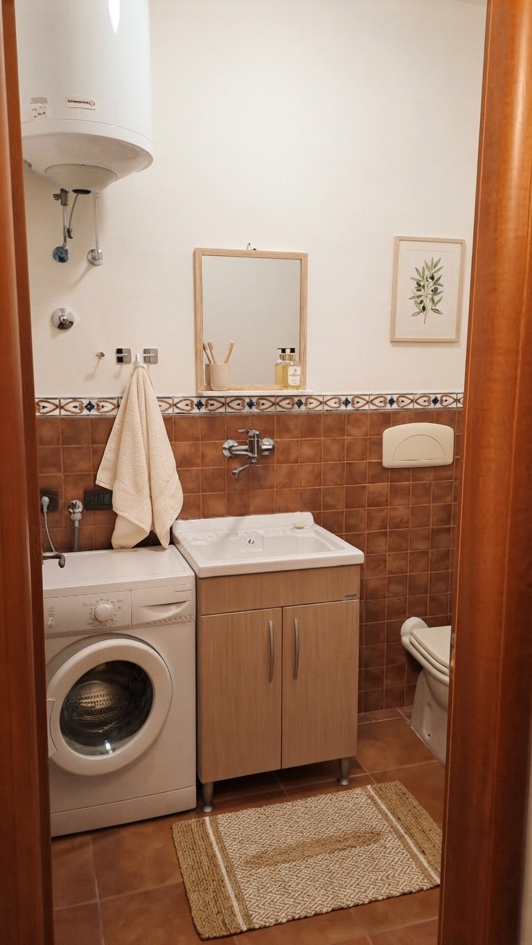 Bagno di servizio con lavatrice